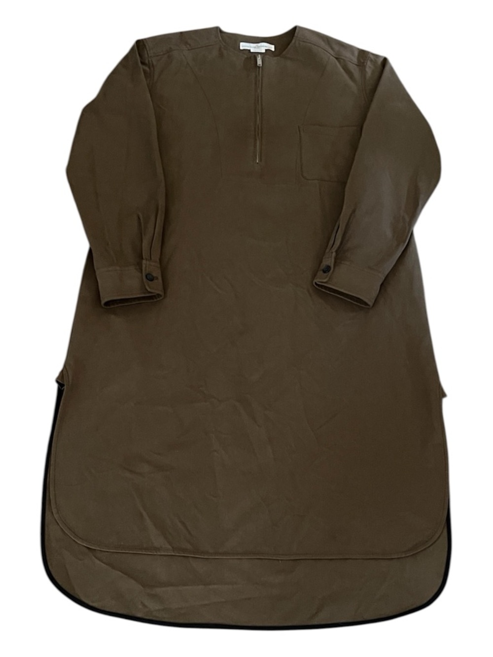 Golden Goose Olive Long-Sleeve Shirt Dress with Tie Belt - Picture 7 of 12